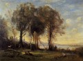 Goatherds on the Borromean Islands plein air Romanticism Jean Baptiste Camille Corot